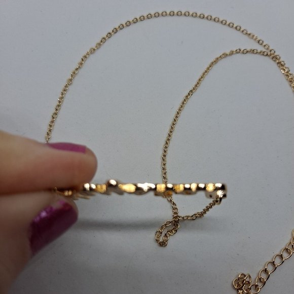 Krystal Name Necklace Personalized chain Gold Tone - Picture 5 of 7